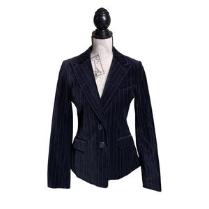 Classic Women's Navy Pinstripe Tailored Blazer